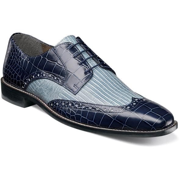 Men S Fashion Shoes Blue Multi Wingtip Oxford Stacy Adams Giordano