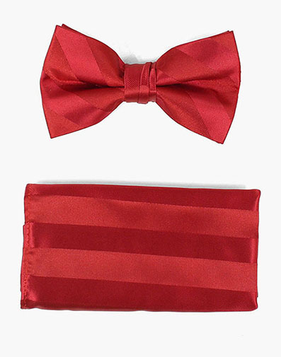 Mason Bow Tie & Pocket Square Set in Red for $$18.00