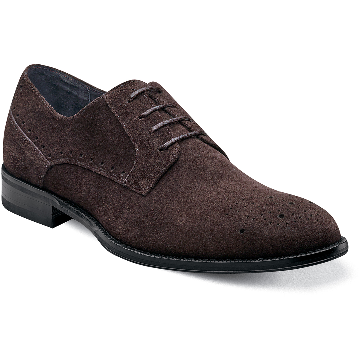 Men's Dress Shoes | Brown Suede Medallion Toe Oxford | Stacy Adams ...