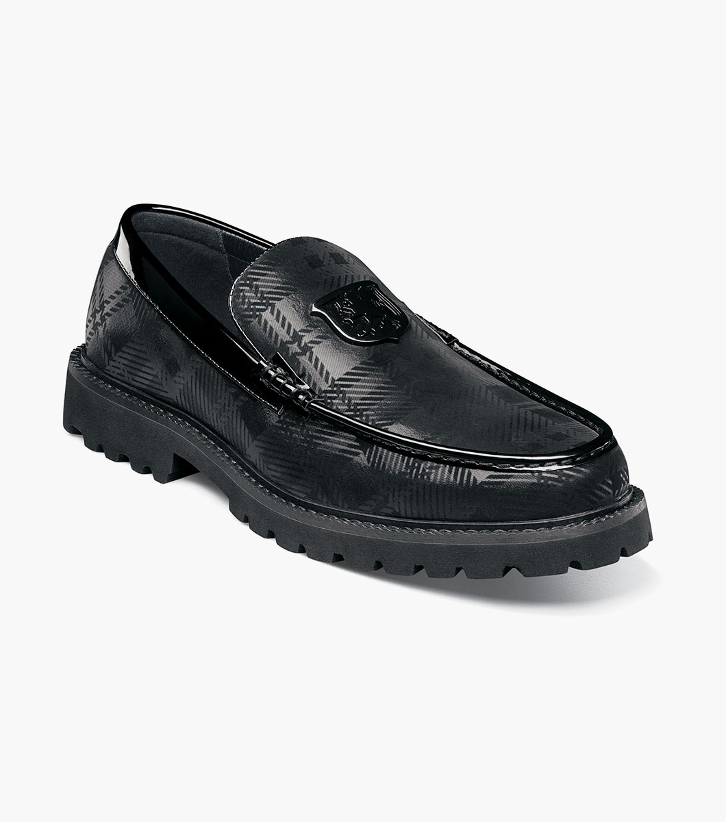 Stacy Adams Shoes Vonn Moc Toe Ornament Slip On Black Size 10
