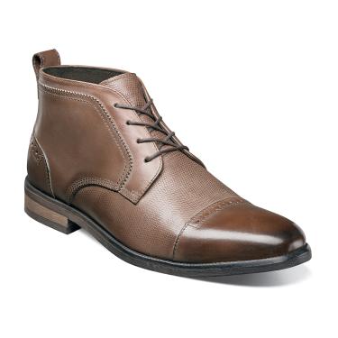 New Stacy Adams Burgess Cap Toe Chukka Boot Cognac Leather Memory Foam ...