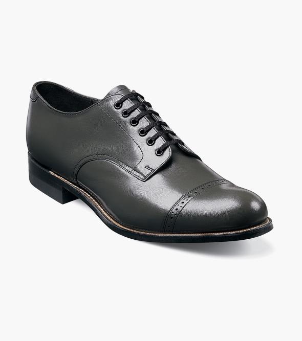 Men's Classic Shoes | Steel Gray Cap Toe Oxford | Stacy Adams Madison