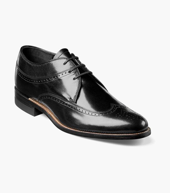 Men's Classic Shoes | Black Wingtip Lace Up | Stacy Adams Dayton