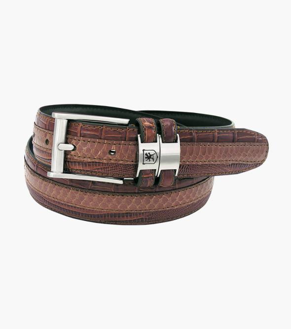 Maes Genuine Leather Embossed Belt Men’s Belts | Stacyadams.com