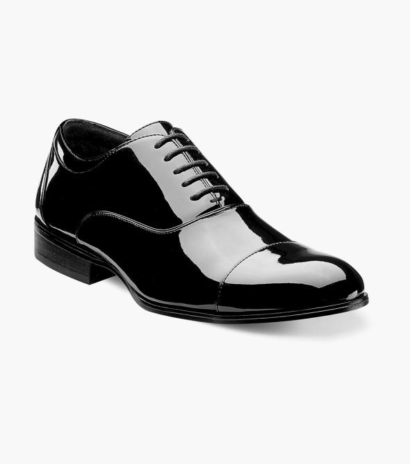 Men's Dress Shoes | Black Patent Cap Toe Oxford | Stacy Adams Gala