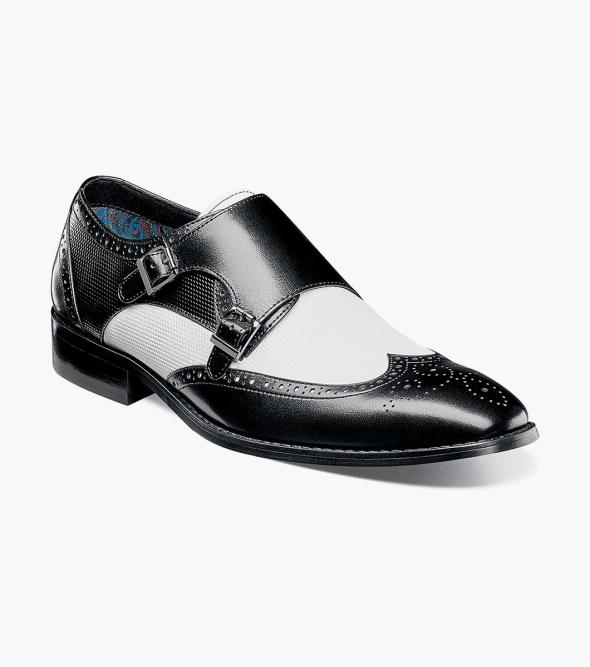 stacy adams black and white dress shoes