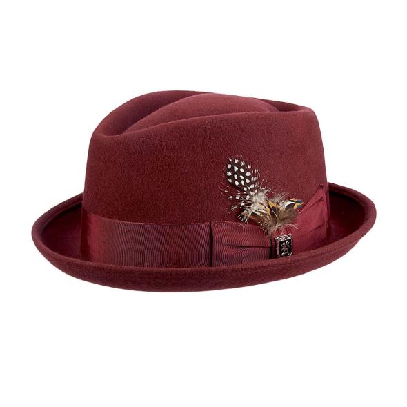 Men's Hats | Men's Accessories | Burgundy Grosgrain Band Hat | Stacy ...