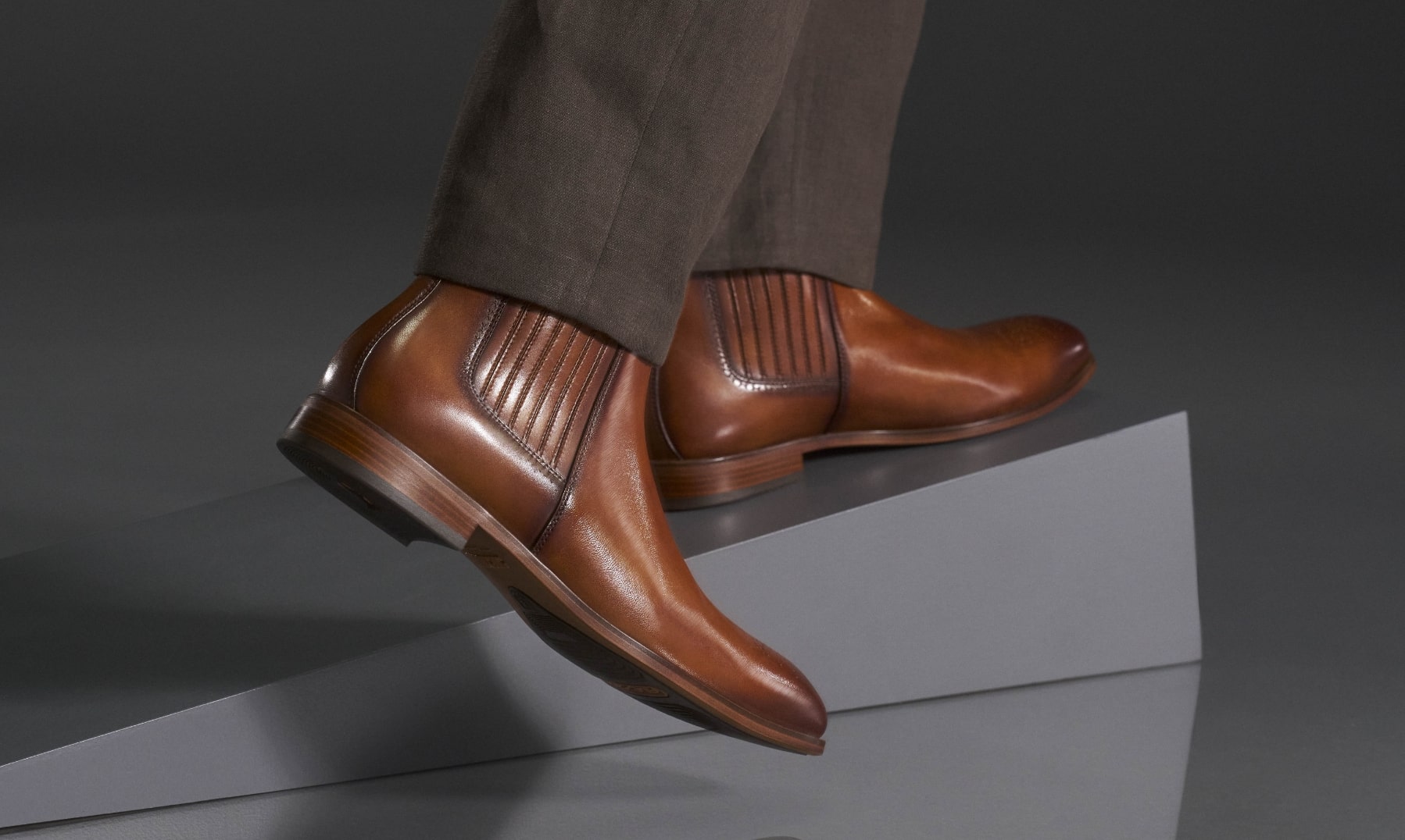 Stacy Adams boots featuring the Bradley in cognac.