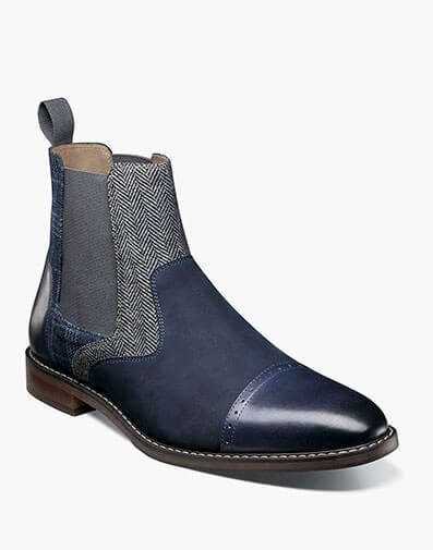 Finney Cap Toe Chelsea Boot in Navy Multi for $$145.00