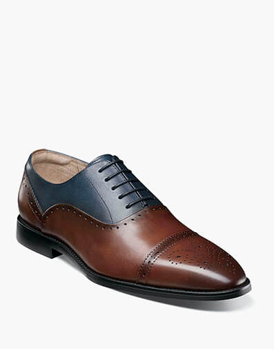 Reynolds Cap Toe Oxford in Brown and Navy for $$120.00