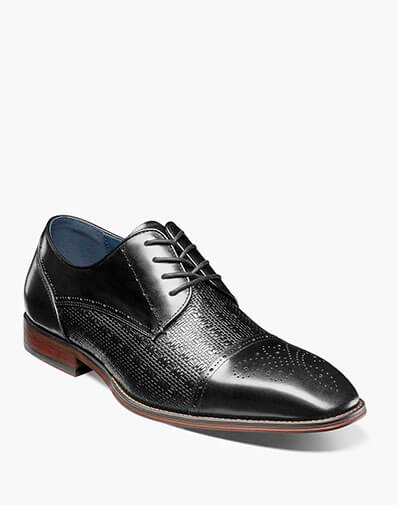 Silsbury Cap Toe Oxford in Black for $$135.00