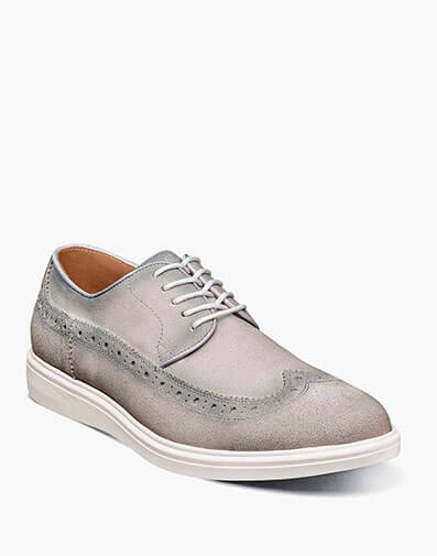 Trudell Wingtip Lace Up in Light Gray for $$110.00