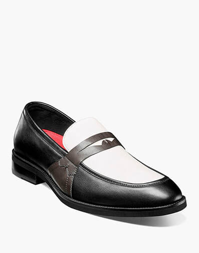 Prichard Moc Toe Penny Slip On in Black/Grey for $$115.00