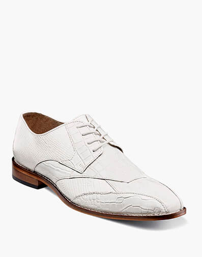 Tristano Modified Bike Toe Oxford in White for $$105.00