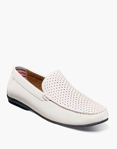 Conroy Moc Toe Perf Slip On in White for $$80.00