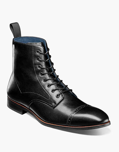 Henry Cap Toe Lace Up Boot in Black for $$150.00