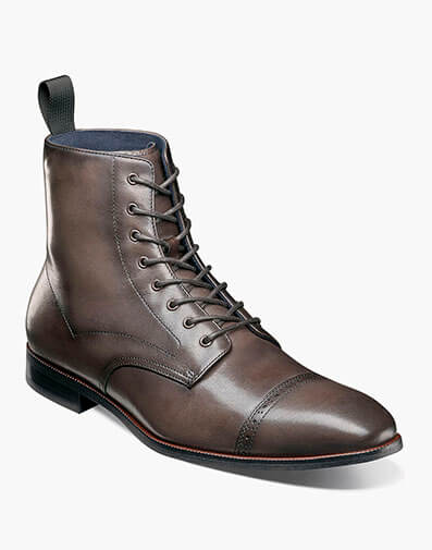 Henry Cap Toe Lace Up Boot in Gray for $$150.00