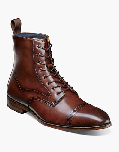 Henry Cap Toe Lace Up Boot Brown