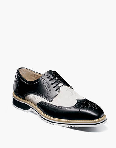 Beaumont Wingtip Oxford in Black w/White for $$140.00