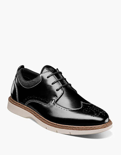 Kids Synergy Wingtip Lace Up in Black for $$60.00