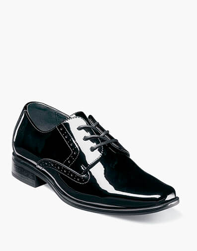 Kids Scottie Plain Toe Oxford in Black Patent for $$55.00