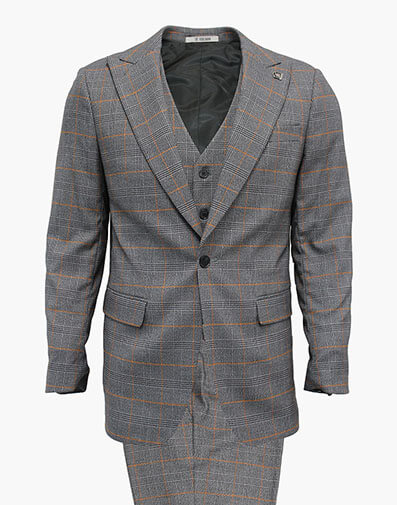 Crowe 3 Piece Vested Suit in Gray for $$325.00