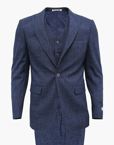 Neeson 3 Piece Vested Suit in Navy for $$325.00