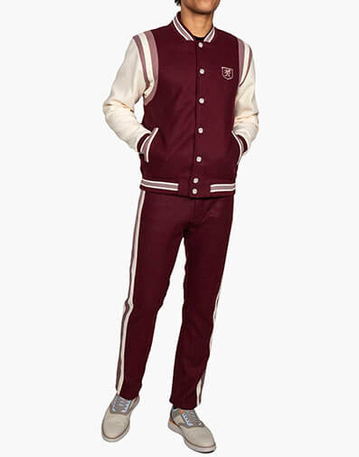 Atlas Bomber and Pant Set in Burgundy for $$189.00