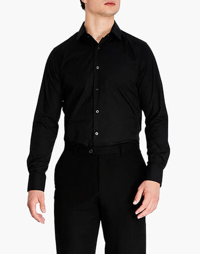 Sullivan Dress Shirt Spread Collar in Black for $$79.00