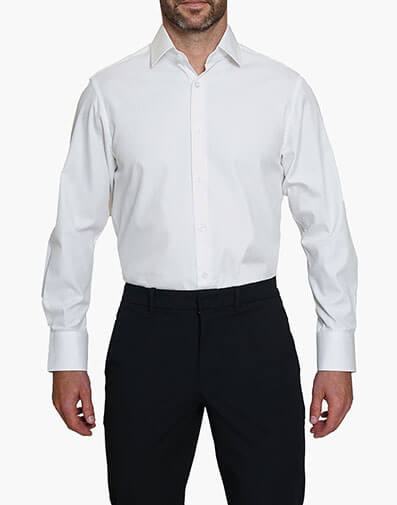 Rory Dress Shirt Spread Collar in White for $$50.00