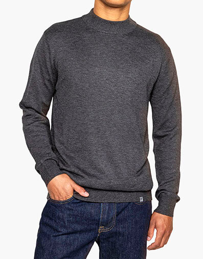 Asher Mock Neck Sweater in Dark Gray for $$79.00