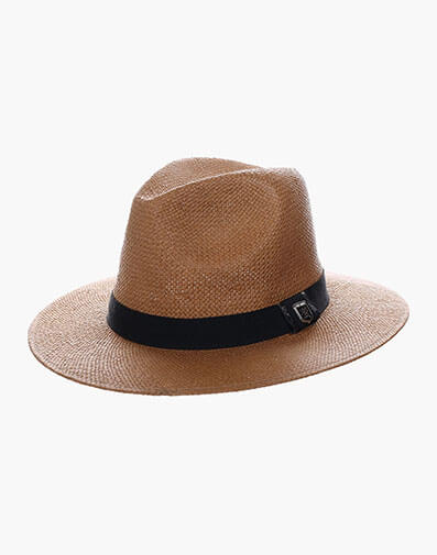Torno Fedora Toyo Pinch Front Hat in Tan for $$70.00