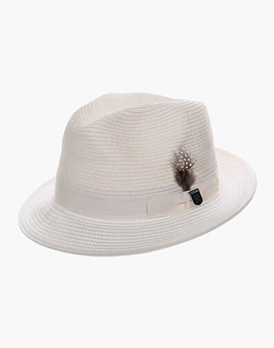 Corby Fedora Paper Braid Pinch Front Hat in White for $$50.00