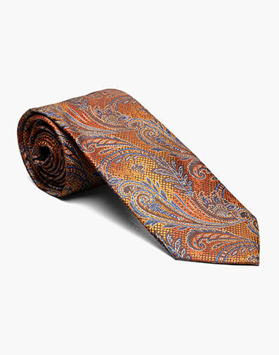 Santiago Tie & Hanky Set in Orange for $$20.00