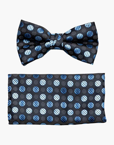 Bruno Bow Tie & Hanky Set in Blue for $$18.00