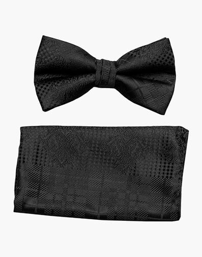 Rolf Bow Tie & Hanky Set in Black for $$18.00