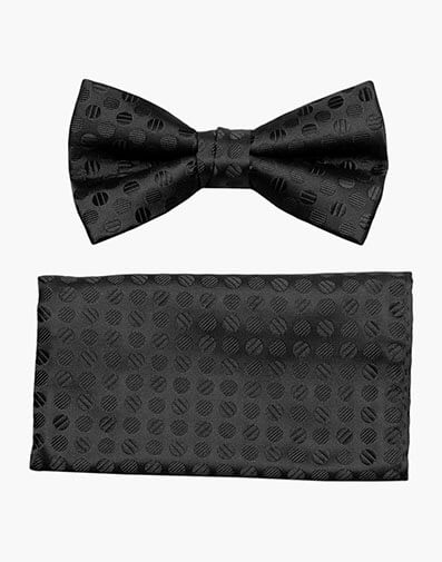 Bertram Bow Tie & Hanky Set in Black for $$18.00