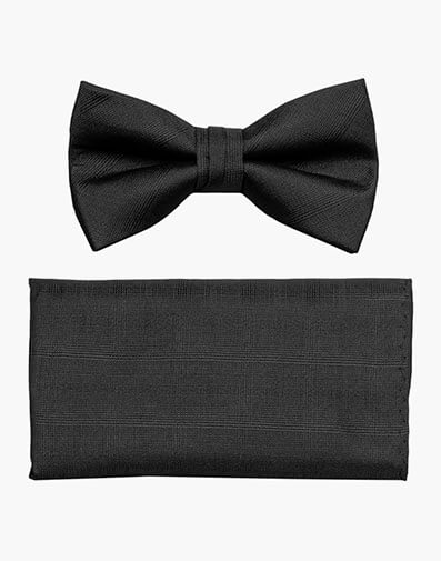 Klaus Bow Tie & Hanky Set in Black for $$18.00