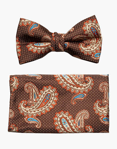 Hans Bow Tie & Hanky Set in Brown for $$18.00