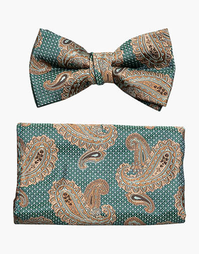 Hans Bow Tie & Hanky Set in Green for $$18.00