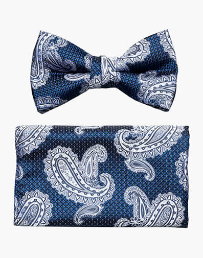 Hans Bow Tie & Hanky Set in Navy for $$18.00