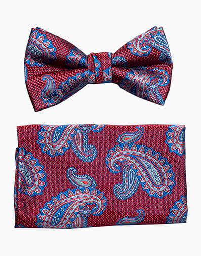 Hans Bow Tie & Hanky Set in Red for $$18.00