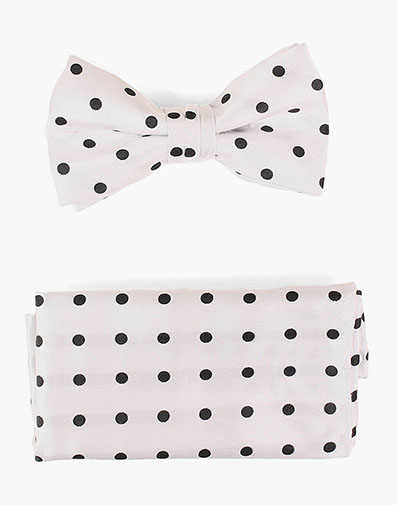 Giroux Bow Tie & Hanky Set in White for $$18.00